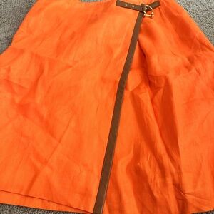 Ralph Lauren Orange Asymmetrical Wrap Mini Skirt
